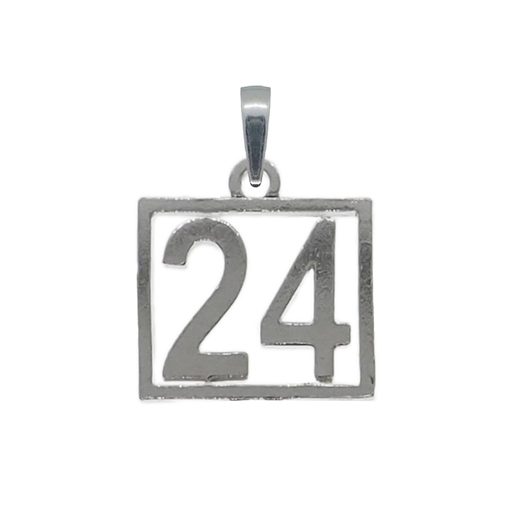Pandantiv argint Cifra 24 numar norocos cifre aniversare 10252_4275 Dras 24 Argintiu