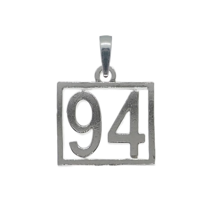 Pandantiv argint Cifra 94 numar norocos cifre aniversare 10249_4275 Dras 94 Argintiu