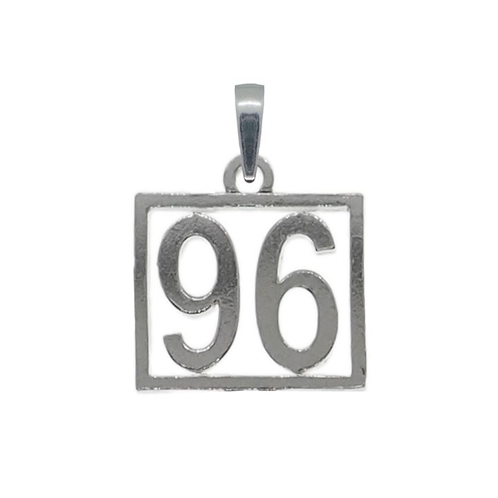 Pandantiv argint Cifra 96 numar norocos cifre aniversare 10249_6275 Dras 96 Argintiu
