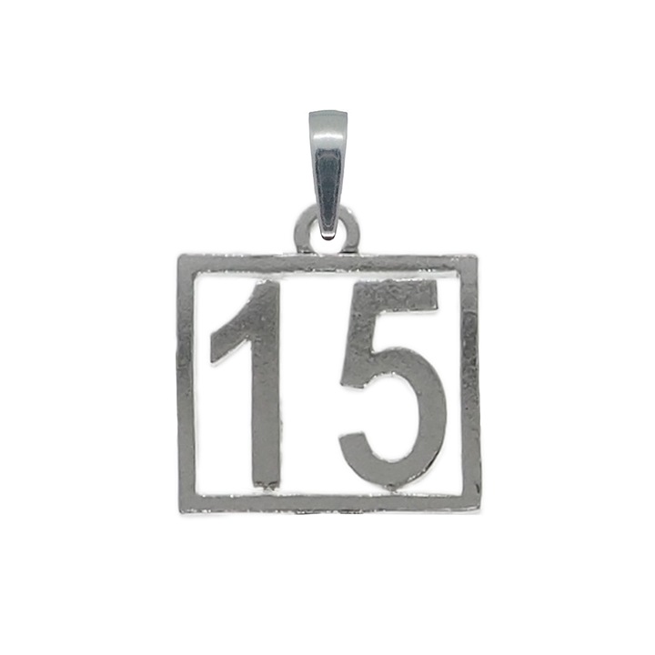 Pandantiv argint Cifra 45 numar norocos cifre aniversare 10254_5275 Dras 7309, Argintiu