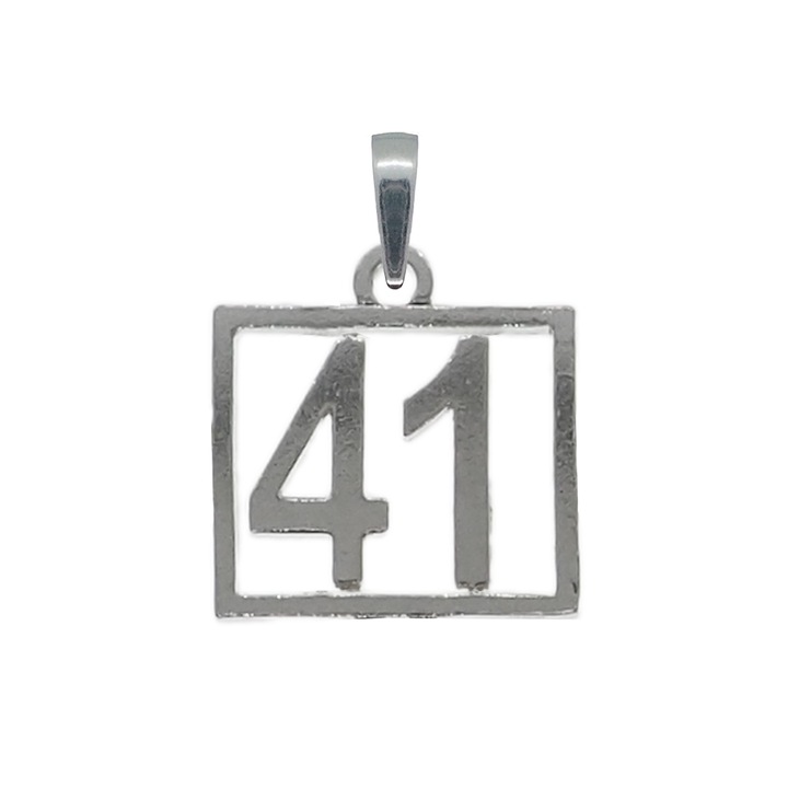 Pandantiv argint Cifra 41 numar norocos cifre aniversare 10254_1275 Dras 41 Argintiu