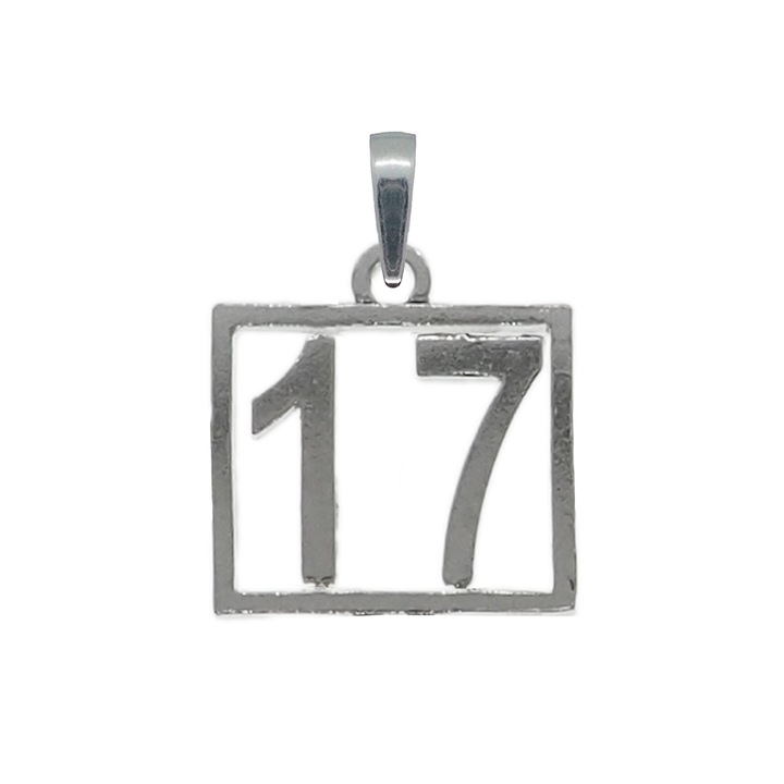 Pandantiv argint Cifra 47 numar norocos cifre aniversare 10254_7275 Dras 7311, Argintiu, 47 CM