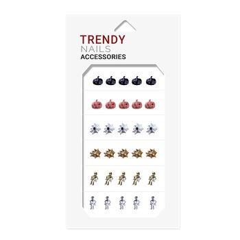 Decor metalic pentru unghii pentru Halloween, set 30 de bucati, Nr. 1 Decor metalic pentru unghii pentru Halloween, set 30 de bucati, Nr. 1