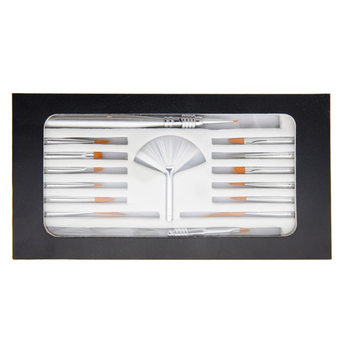 Set pensule acryl cu 14 capete detasabile, Profesional