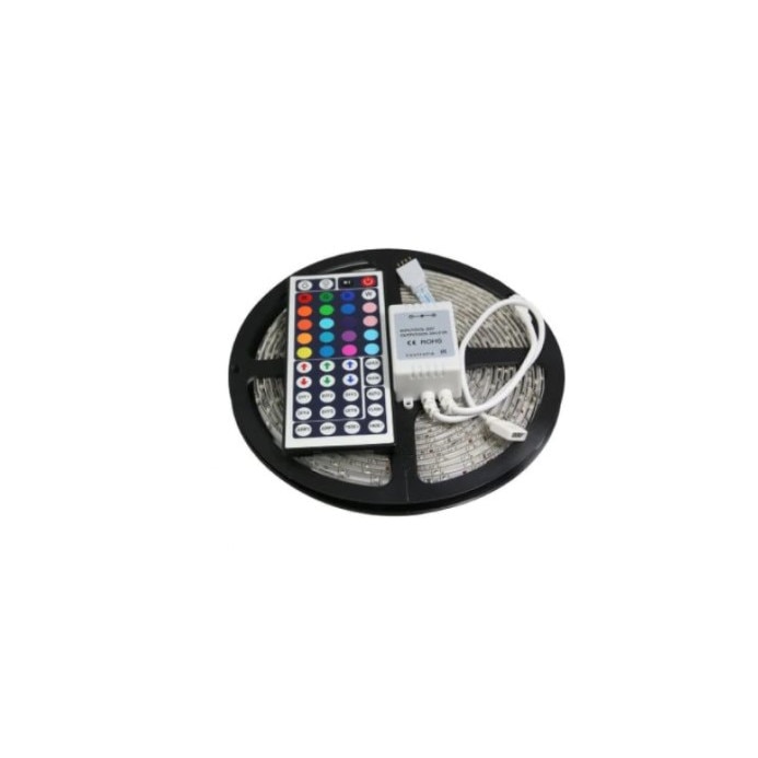 Banda LED 5m, RGB, cu alimentator, 7.2W, IP65, 1650lm, WIFI + telecomanda, Avide