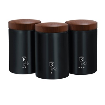 Set 3 recipiente pentru cafea, 1.9 l, ceai si zahar Ebony Rosewood Collection Berlinger Haus BH-6454 Set 3 recipiente pentru cafea, 1.9 l, ceai si zahar Ebony Rosewood Collection Berlinger Haus BH-6454