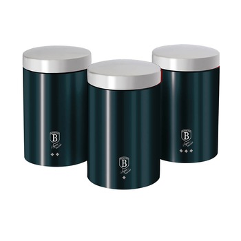 Set 3 recipiente pentru cafea, 1.9 l, ceai si zahar Aquamarine Metallic Collection Berlinger Haus BH 6271 Set 3 recipiente pentru cafea, 1.9 l, ceai si zahar Aquamarine Metallic Collection Berlinger Haus BH 6271