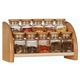 Set recipiente depozitare condimente pe suport din lemn, 10 piese, PRACTIC President Line
