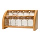 Set recipiente depozitare condimente pe suport din lemn, 10 piese, PRACTIC President Line