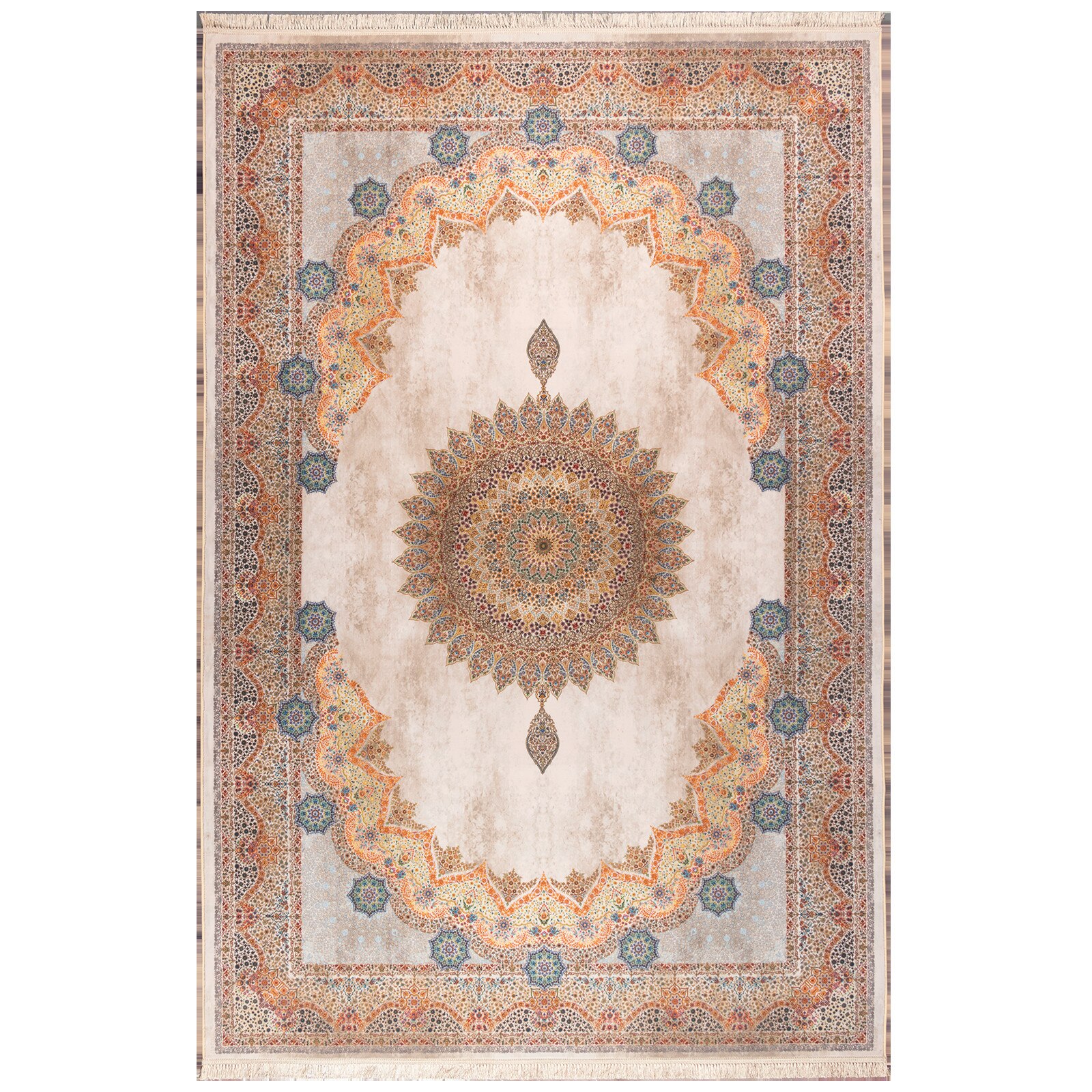 Covor Persan Eu Carpet Mecanic 702417C2 Dimensiune 200x300 3milioane nod/mp Din Matase Artificiala Design VIP Antialergic Anticiuperci Antimucegai