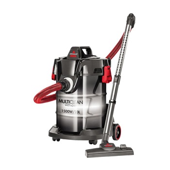 Aspirator MultiClean Wet & Dry Drum, Bissell, Curatare umeda si uscata, interior si exterior, Accesorii multiple, Rezervor de 23 litri, 1500W, negru/rosu Aspirator MultiClean Wet & Dry Drum, Bissell, Curatare umeda si uscata, interior si exterior, Accesorii multiple, Rezervor de 23 litri, 1500W, negru/rosu