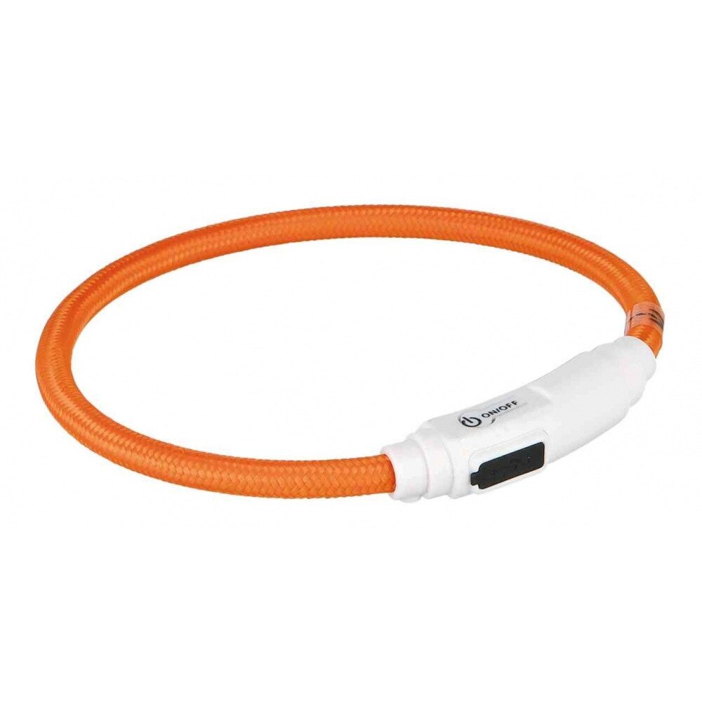 Zgarda Trixie USB Flash Cu Led 35 cm/ø 7 mm Orange Pentru Pisici 41941