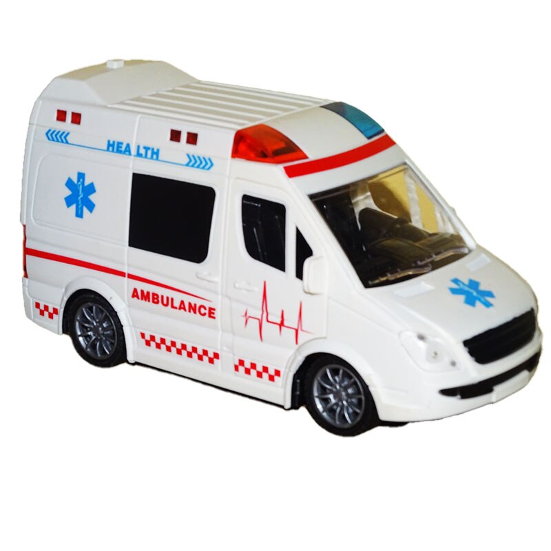 Ambulanta de jucarie cu radiocomanda, sunete si lumini, alba, 6+