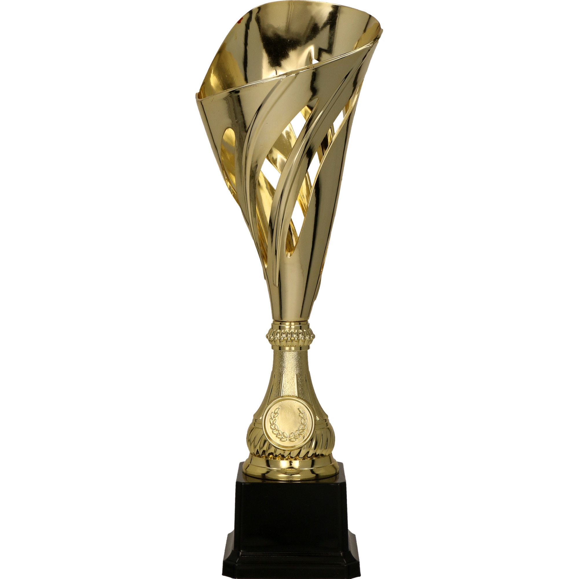 Cupa aurie Piko,31.5 cm cu piedestal din plastic negru