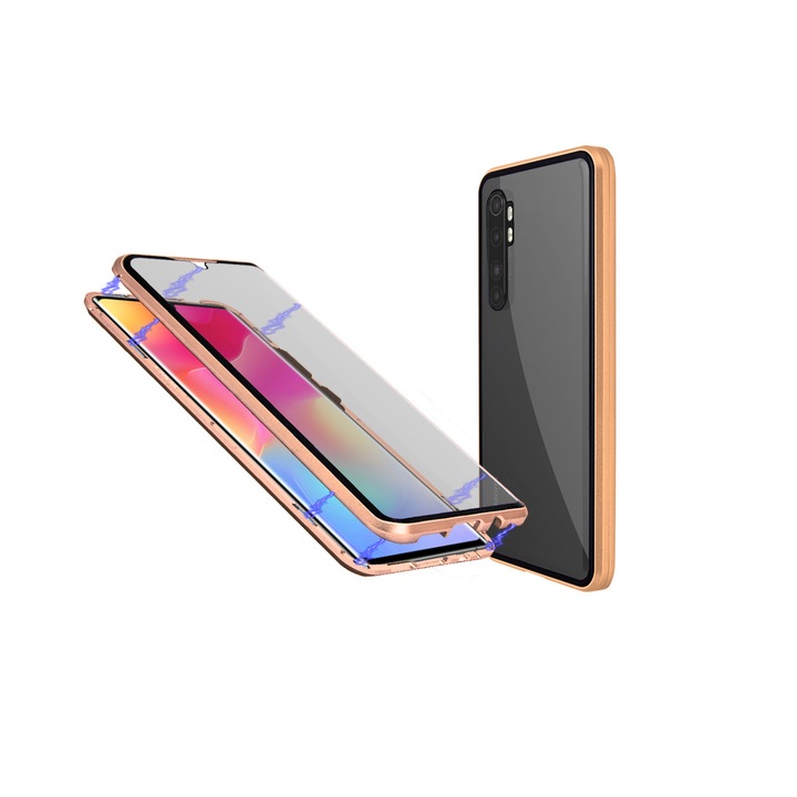 Кейс Luphie за Xiaomi Mi Note 10 Pro със стъкло отпред и отзад, Златист