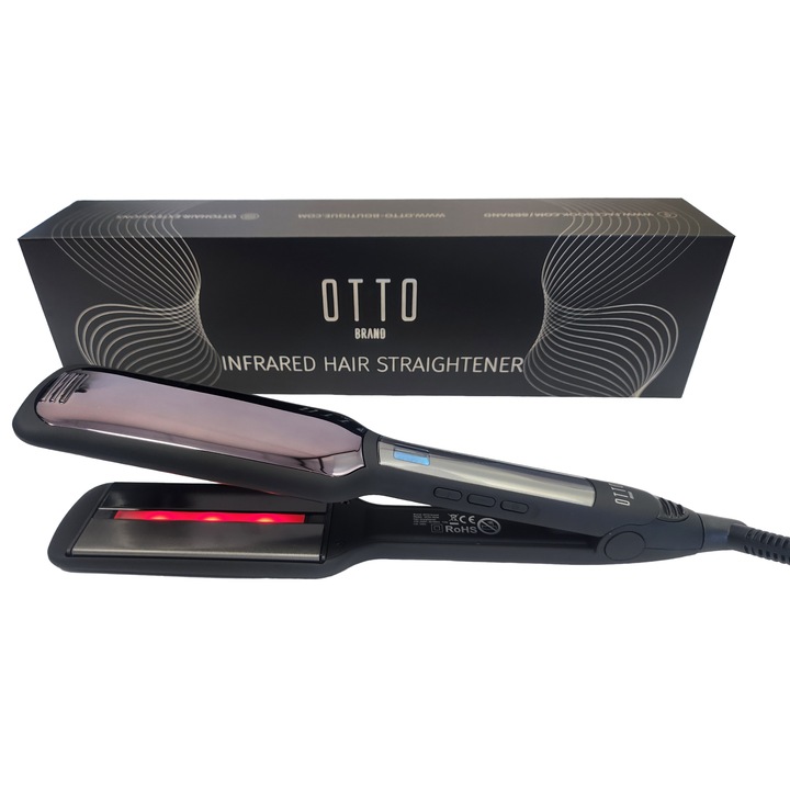 Placa pentru indreptat parul cu tehnologie infrarosu OTTO brand, auriu / negru