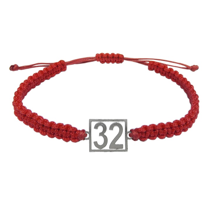 Bratara snur albastru impletita manual personalizata Cifra 32 argint numar norocos cifre aniversare 10253_2260 Dras 8231