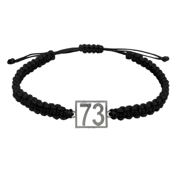 Bratara snur albastru impletita manual personalizata Cifra 73 argint numar norocos cifre aniversare 10247_3260 Dras 8272