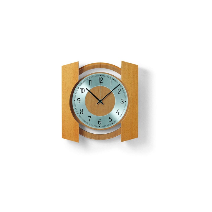 Ceas de perete AMS 5869/18, Quartz, Argintiu, Analogic, Clasic