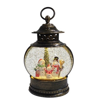 Decoratiune de Craciun in forma de felinar, cu muzica si ninsoare, om de zapada, 26 cm Decoratiune de Craciun in forma de felinar, cu muzica si ninsoare, om de zapada, 26 cm