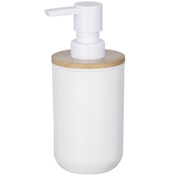 Distribuitor de sapun lichid, recipient cu pompa din plastic si bambus - 330 ml, WENKO Distribuitor de sapun lichid, recipient cu pompa din plastic si bambus - 330 ml, WENKO
