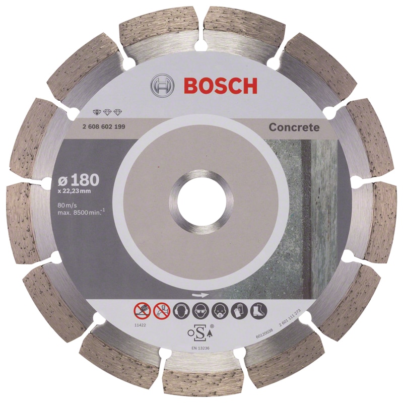 Disc diamantat Bosch Professional Standard pentru beton, 180 x 22,23 x 1.6 x 10 mm