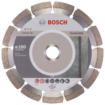Disc diamantat Bosch Professional Standard pentru beton, 180 x 22,23 x 1.6 x 10 mm Disc diamantat Bosch Professional Standard pentru beton, 180 x 22,23 x 1.6 x 10 mm