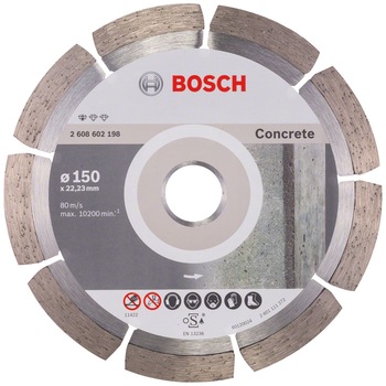 Disc diamantat Bosch Professional Standard pentru beton, 150 x 22,23 x 1.6 x 10 mm Disc diamantat Bosch Professional Standard pentru beton, 150 x 22,23 x 1.6 x 10 mm