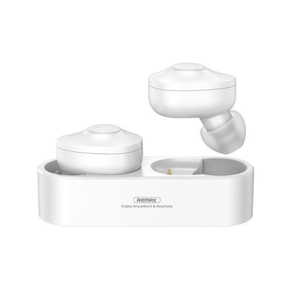 Casti Audio Wireless, Stereo, Earbuds, In-Ear, fara fir, cu Bluetooth, TWS-21, v5.0, Compatible cu Apple & Android, Touch Control Earbuds, Handsfree, Cu PowerBank, Alb + Husa de protectie Velvet G-Tech