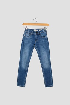 Pepe Jeans London, Blugi skinny cu talie joasa, Albastru, 104 CM Pepe Jeans London, Blugi skinny cu talie joasa, Albastru, 104 CM