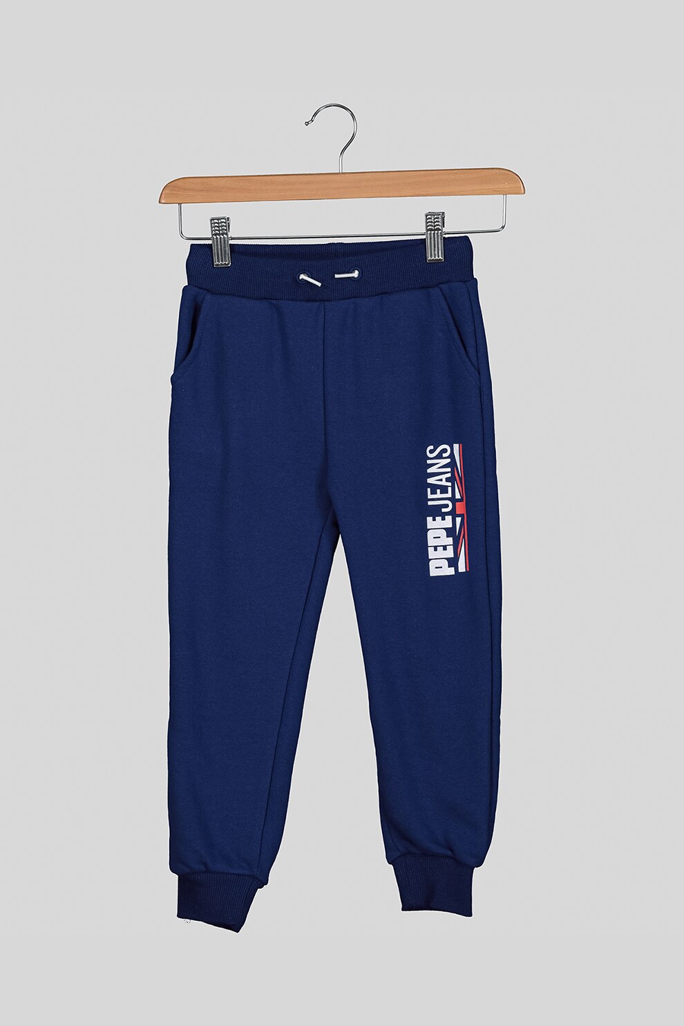 Pepe Jeans London, Pantaloni jogger cu snur in talie Jonah, Bleumarin, 152 CM