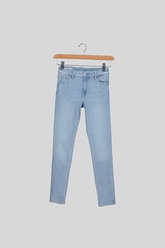 Pepe Jeans London, Blugi skinny cu aspect decolorat Pixlette, Albastru deschis Pepe Jeans London, Blugi skinny cu aspect decolorat Pixlette, Albastru deschis