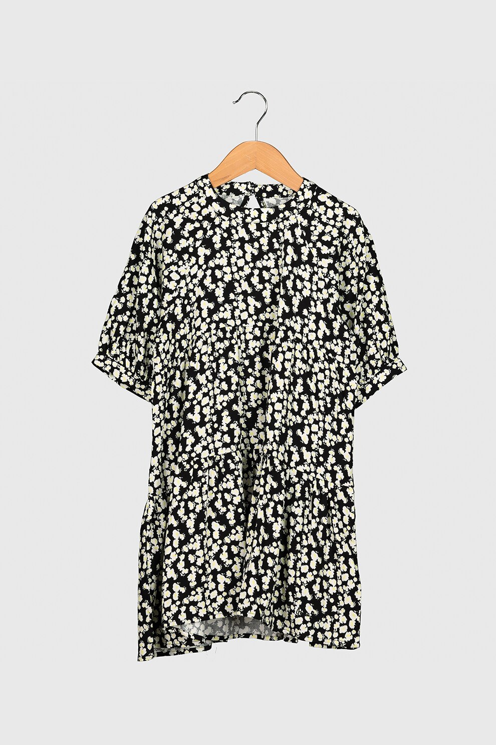 Pepe Jeans London, Rochie cu imprimeu floral, Negru/alb/galben pal