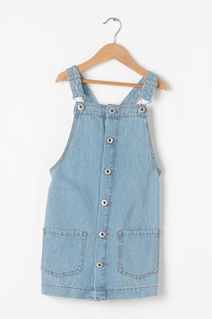 Pepe Jeans London, Rochie tip sarafan din denim Chicago, Albastru Pepe Jeans London, Rochie tip sarafan din denim Chicago, Albastru