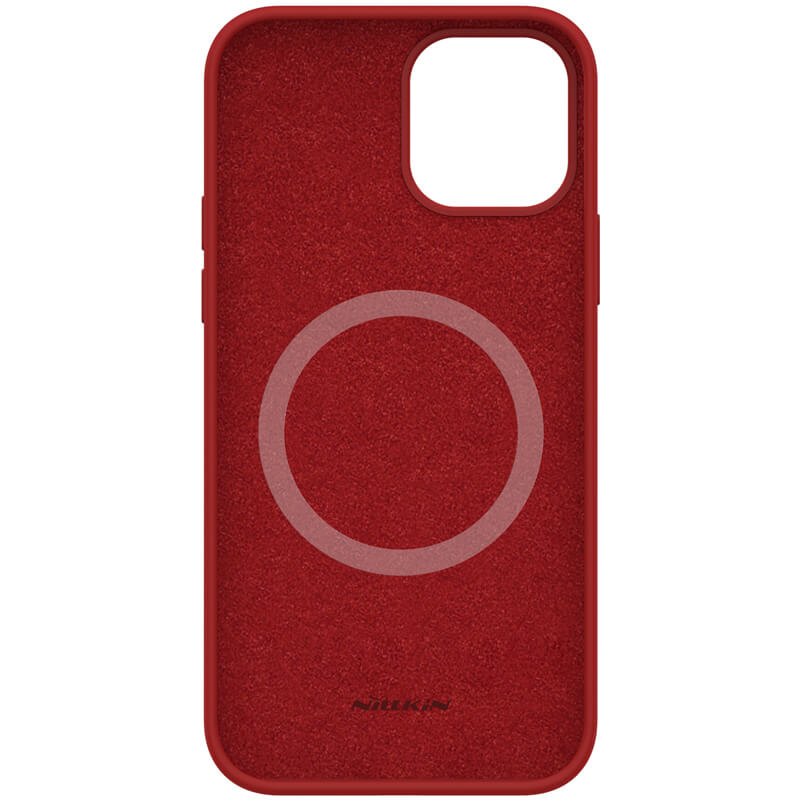 Husa silicon mat rosu, si interior de microfibra pentru Apple iPhone 12 (6.1) – Nillkin Flex Case Pro