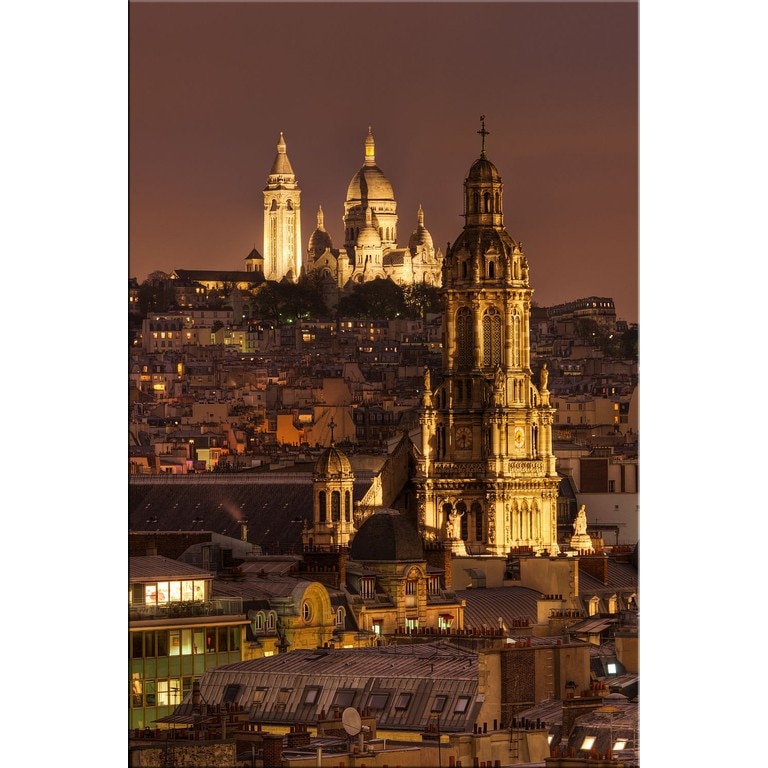 Tablou DualView Startonight Paris - Sacre Coeur, luminos in intuneric, 60 x 90 cm