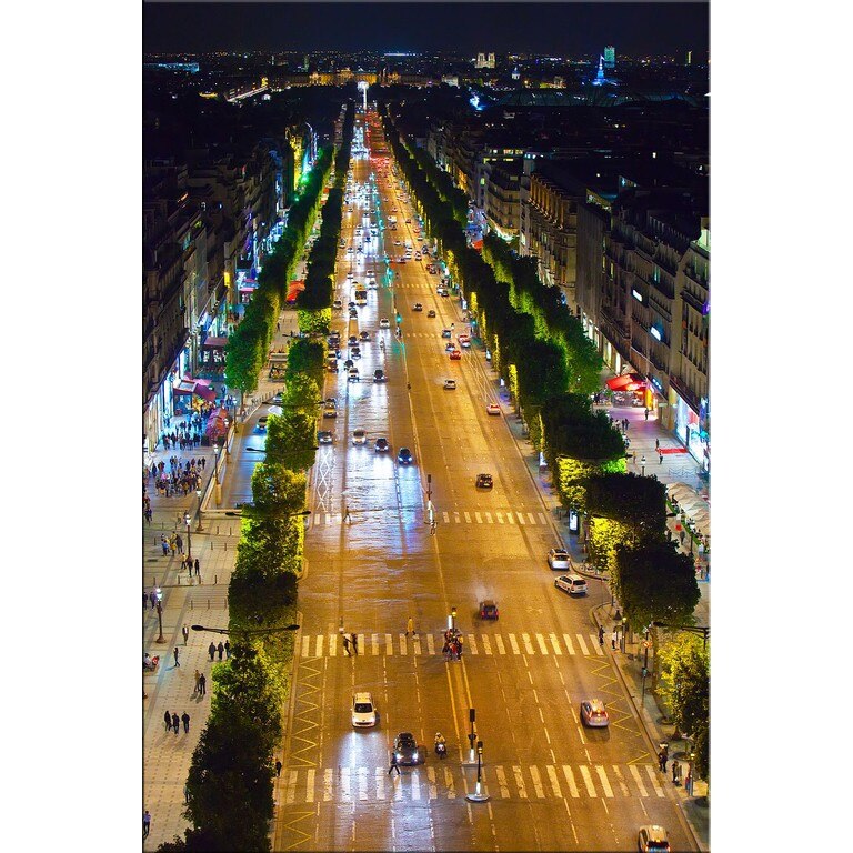Tablou DualView Startonight Paris - Champs Elysee, luminos in intuneric, 60 x 90 cm