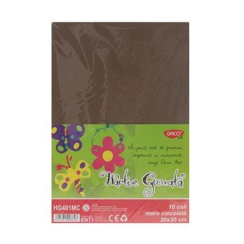 Hartie gumata EVA 20x30 cm 10 coli maro ciocolata DACO Hartie gumata EVA 20x30 cm 10 coli maro ciocolata DACO