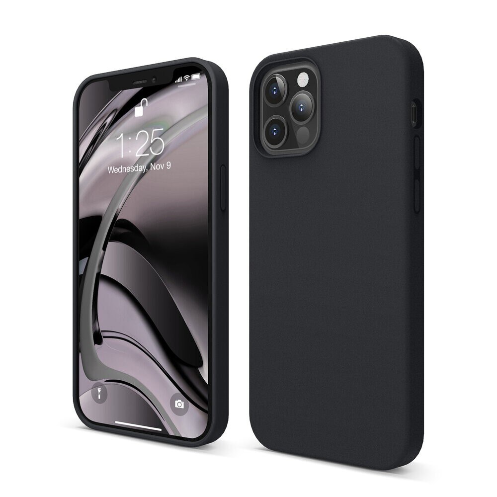 Capac Protectie Spate Cellara Din Silicon Colectia Soft Pentru iPhone 12/12 Pro- Negru