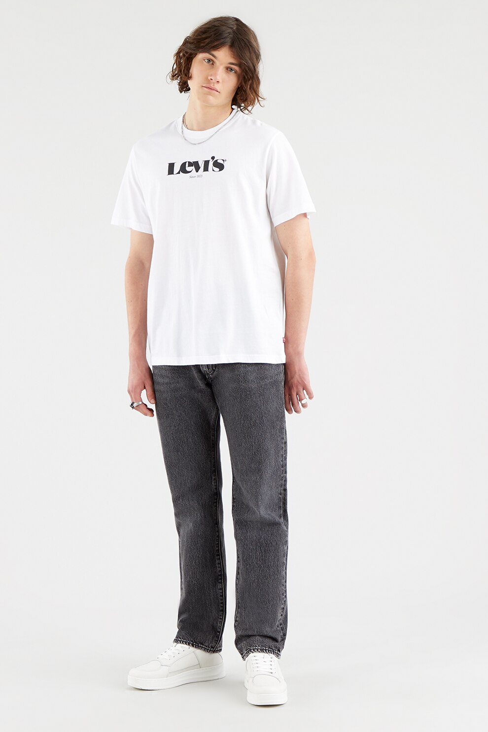 Levi's, Tricou relaxed fit de bumbac cu imprimeu logo, Alb optic