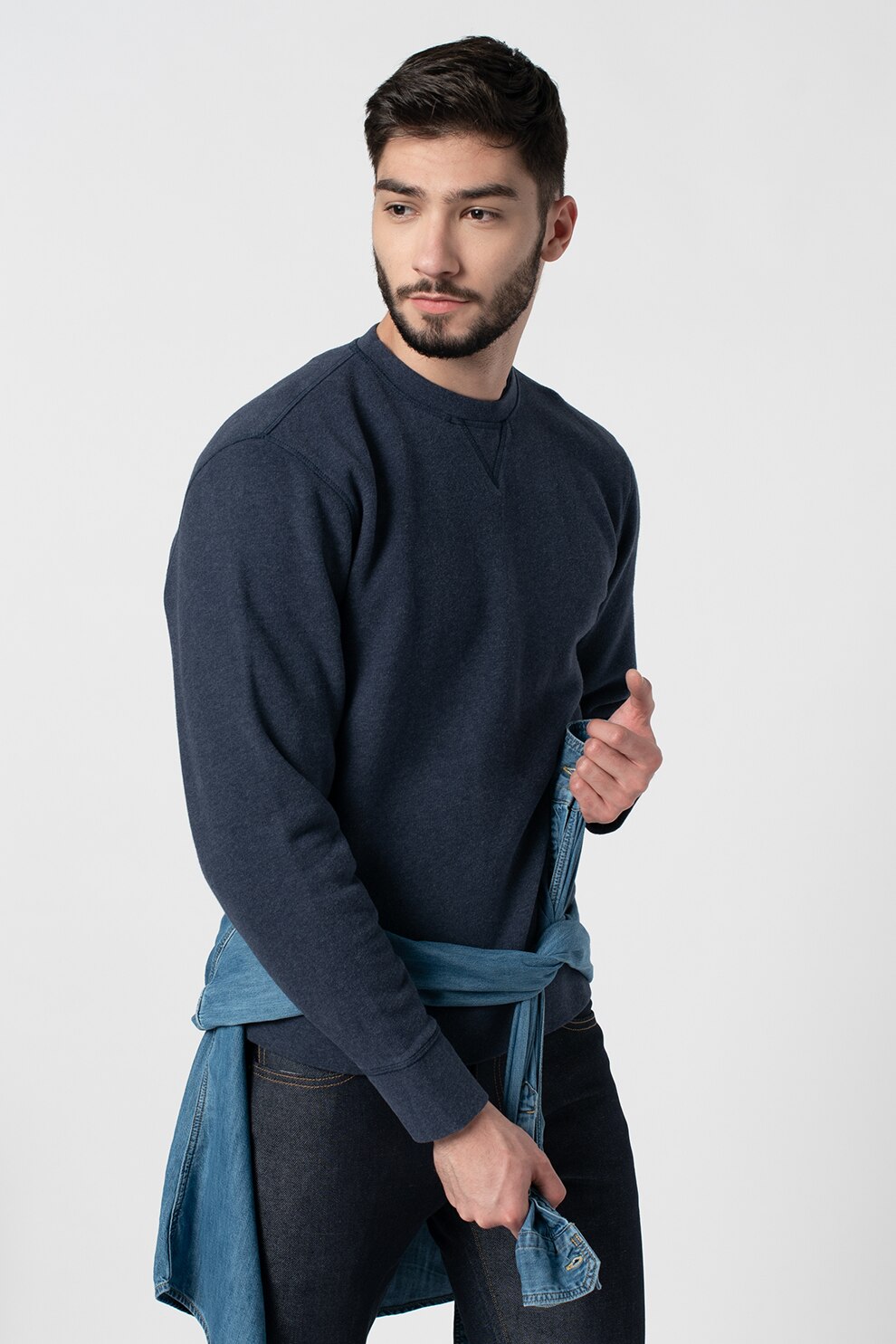 Levi's, Bluza sport din amestec de bumbac, Bleumarin