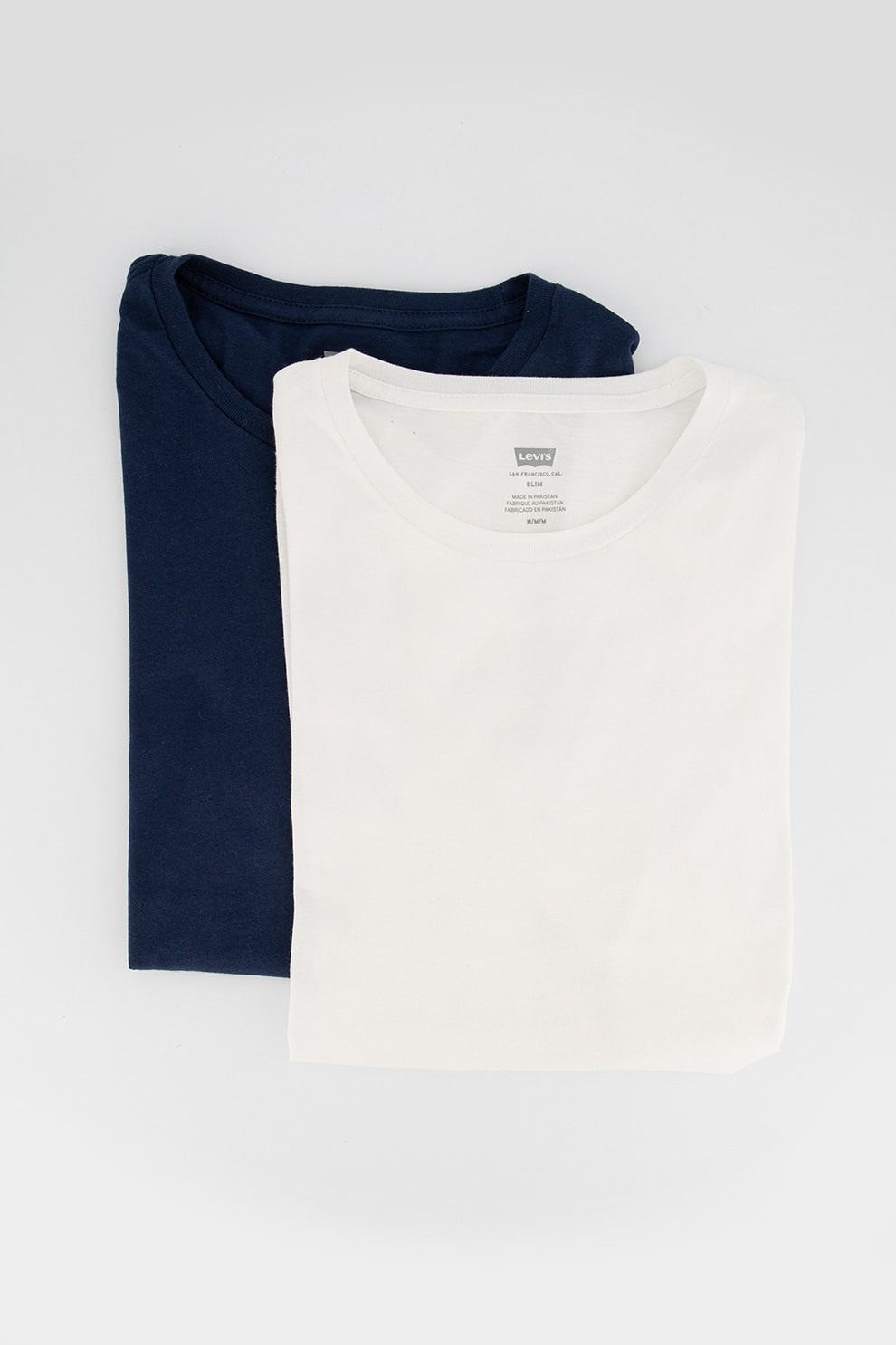 Levi's, Set de tricouri slim fit de bumbac - 2 piese, Alb, Bleumarin, S