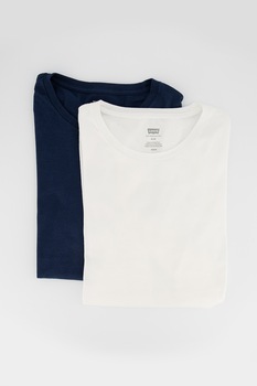Levi's, Set de tricouri slim fit din bumbac - 2 piese, Bleumarin/Alb Levi's, Set de tricouri slim fit din bumbac - 2 piese, Bleumarin/Alb
