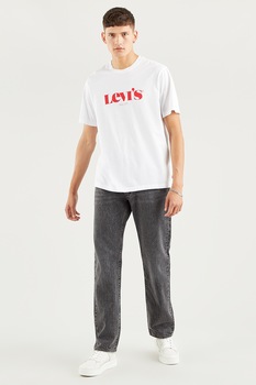 Levi's, Tricou relaxed fit de bumbac cu imprimeu logo, Alb optic/Corai Levi's, Tricou relaxed fit de bumbac cu imprimeu logo, Alb optic/Corai