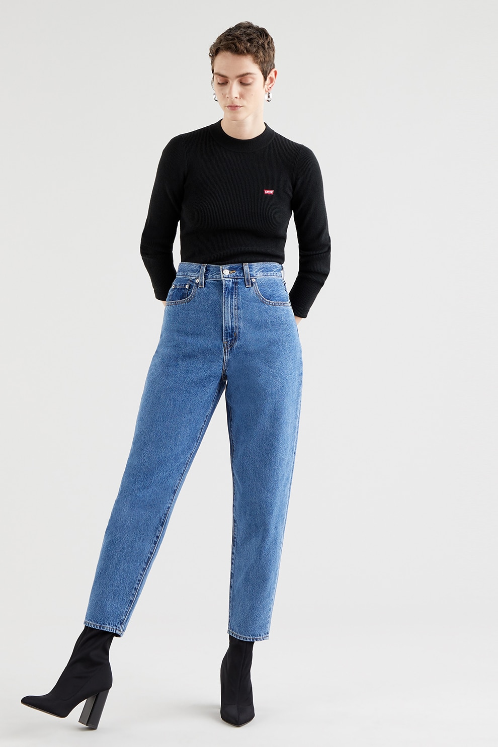 Levi's, Blugi cu croiala dreapta si talie inalta '', Albastru