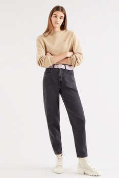 Levi's, Blugi cu croiala dreapta si talie inalta ', Negru stins Levi's, Blugi cu croiala dreapta si talie inalta ', Negru stins