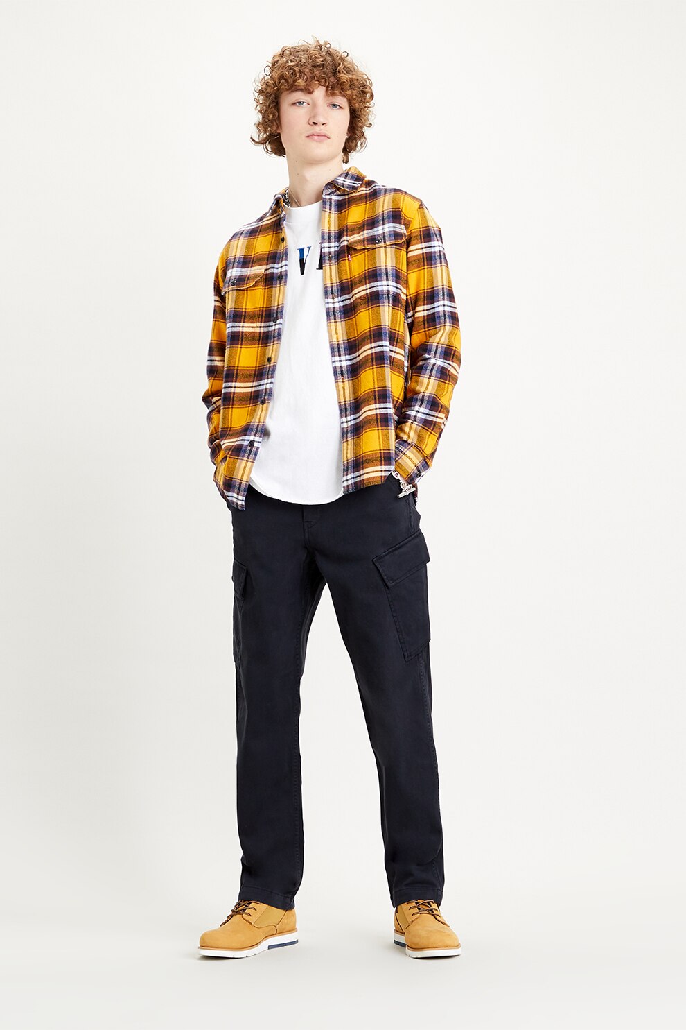 Levi's, Pantaloni cargo relaxed fit cu croiala conica, Bleumarin inchis