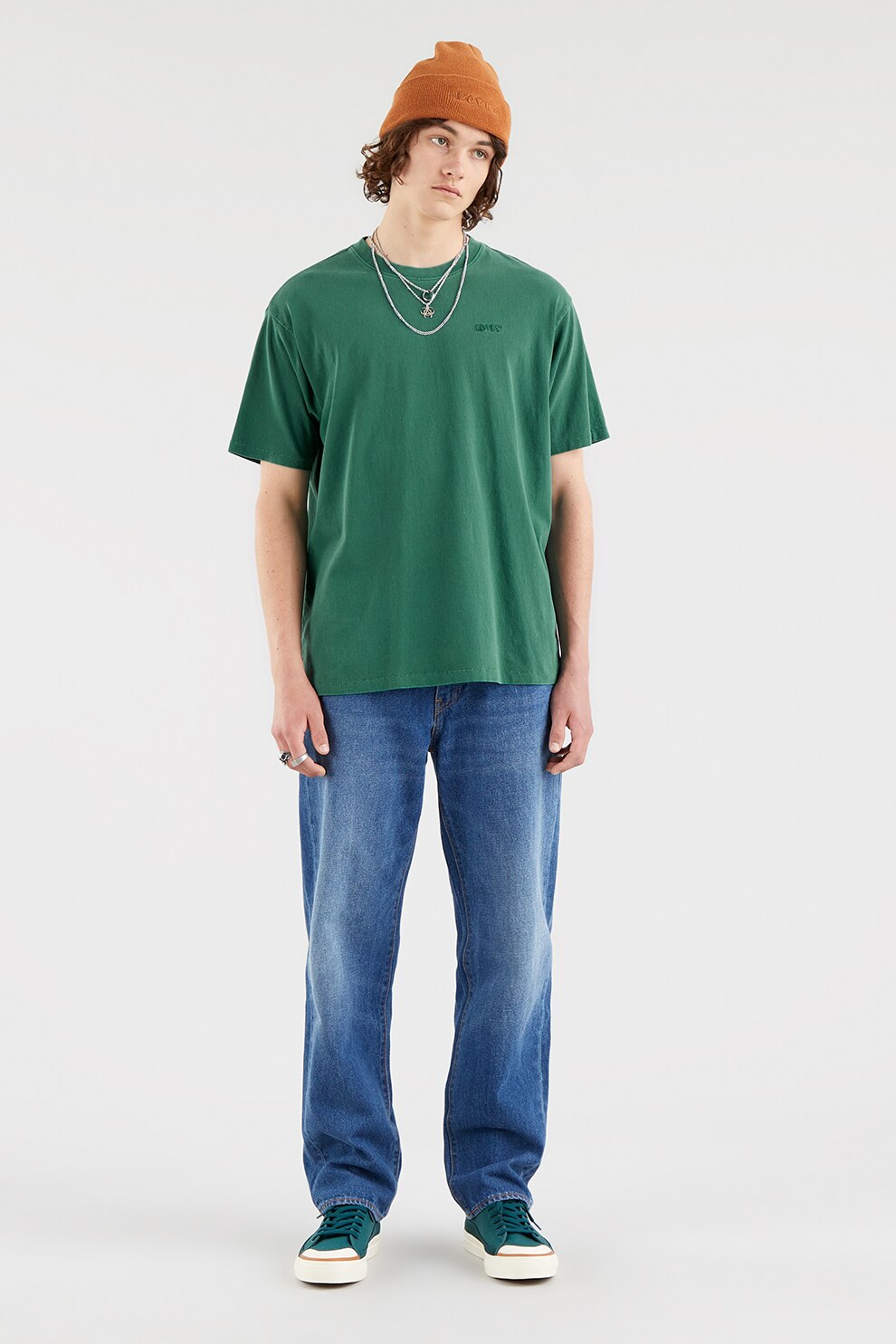 Levi's, Tricou cu decolteu la baza gatului, Verde