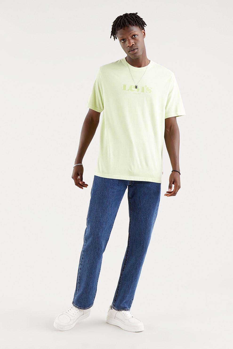 Levi's, Tricou relaxed fit de bumbac, Galben pal/Verde pal