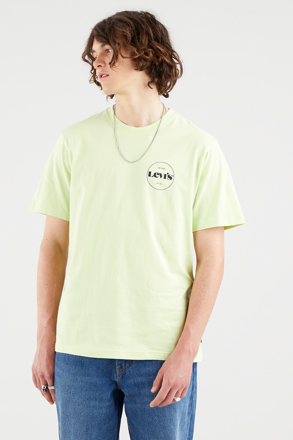 Levis Тениска със свободна кройка и лого Бледозелен Син M Emagbg 